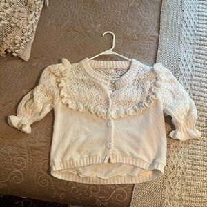 For Love And Lemons Cream Knit Cardigan
